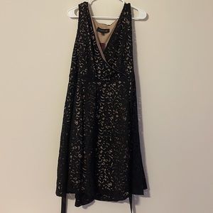 Lane Bryant Black and Nude Lace Dress
